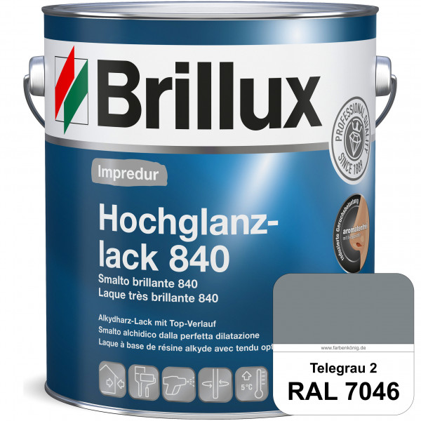 Impredur Hochglanzlack 840 (RAL 7046 Telegrau 2) für Holz- und Metallflächen (löselmittelhaltig) inn
