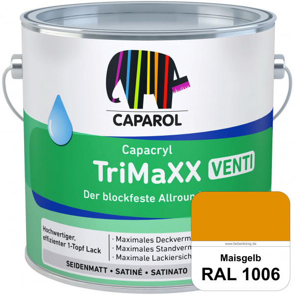 Capacryl TriMaXX Venti (RAL 1006 Maisgelb) Der blockfeste Allrounder für Fenster & Türen