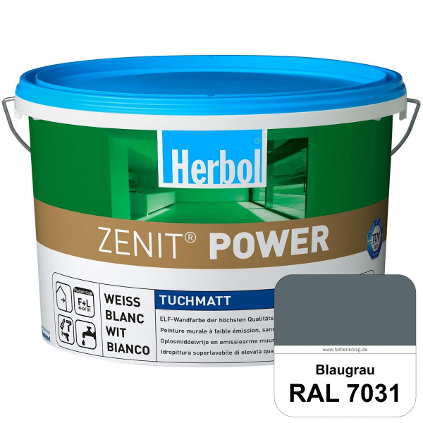 Herbol Zenit Power (RAL 7031 Blaugrau) Superdeckende ELF-Wandfarbe