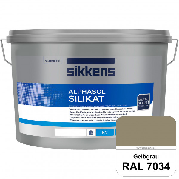 Alphasol Silikat (RAL 7034 Gelbgrau) Extrem matte Premium Wandfarbe auf SOL-Silikatbasis