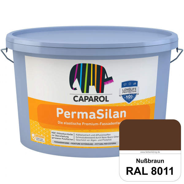 PermaSilan (RAL 8011 Nussbraun) Elastische, diffusionsoffene Fassadenfarbe mit integrierter Nano-Qua