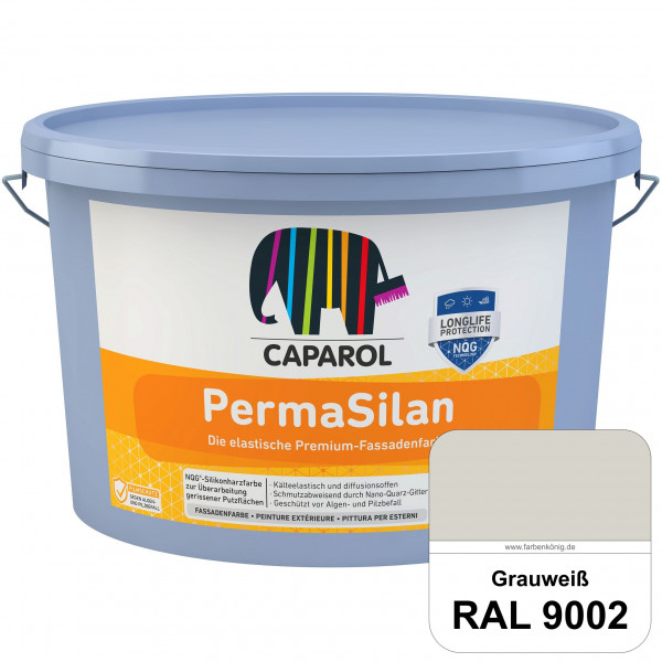 PermaSilan (RAL 9002 Grauweiß) Elastische, diffusionsoffene Fassadenfarbe mit integrierter Nano-Quar