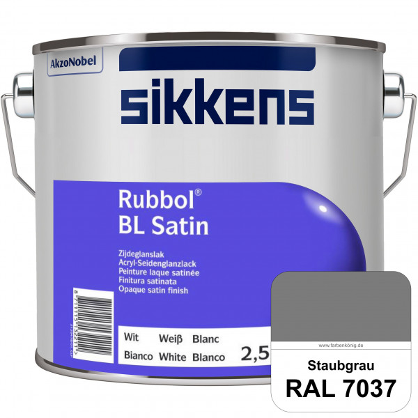 Rubbol BL Satin (RAL 7037 Staubgrau) hochelastischer & seidenglänzender Lack (wasserbasiert) innen &