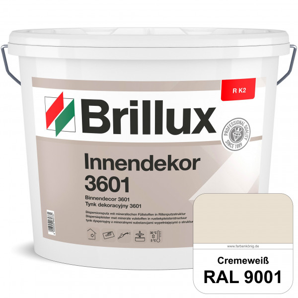 Innendekor ELF R K2 3601 (RAL 9001 Cremeweiß) Rillenputz zur Erzielung dekorativer und strapazierfäh