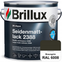 2K-Aqua Seidenmattlack 2388 (RAL 6008 Braungrün) mechanisch und chemisch hoch belastbar für außen & 