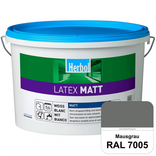 Latex Matt (RAL 7005 Mausgrau) Matte Latexfarbe mit hoher Strapazierfähigkeit