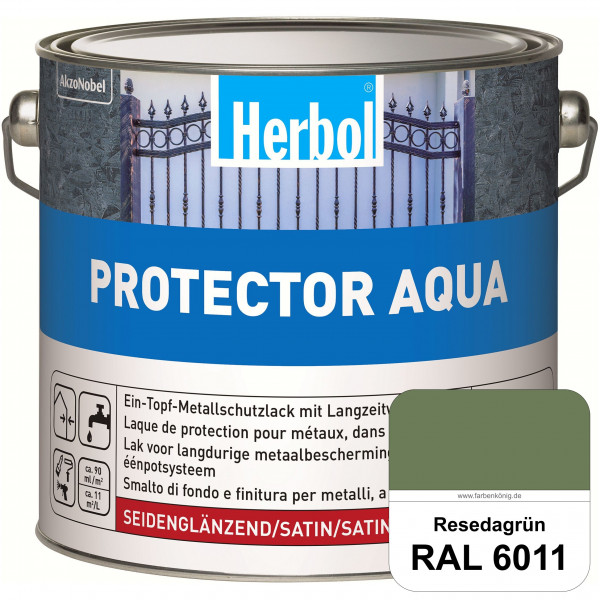 Protector Aqua (RAL 6011 Resedagrün) Lack für Eisen, Stahl und NE-Metalle (Innen&Außen)