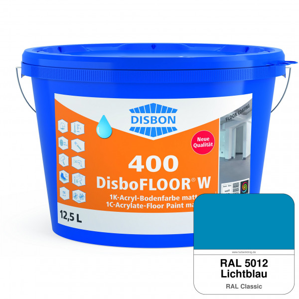 DisboFLOOR W 400 1K-Acryl-Bodenfarbe (RAL 5012 Lichtblau)
