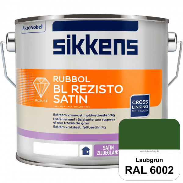 Rubbol BL Rezisto Satin (RAL 6002 Laubgrün) seidenglänzender und strapazierfähiger Lack (wasserbasie
