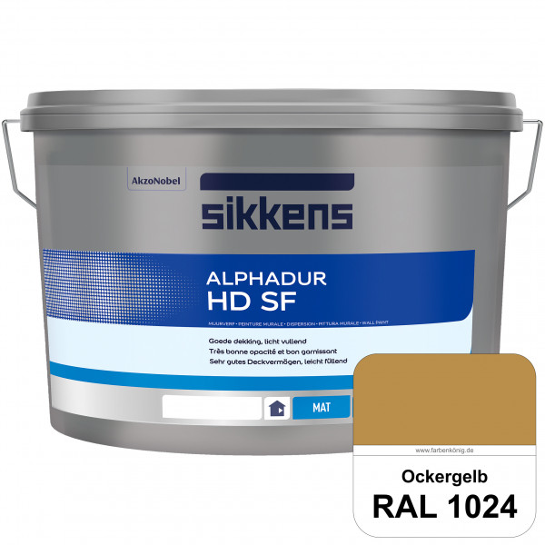 Alphadur HD SF (RAL 1024 Ockergelb) matte hochdeckende waschbeständige Innenwandfarbe