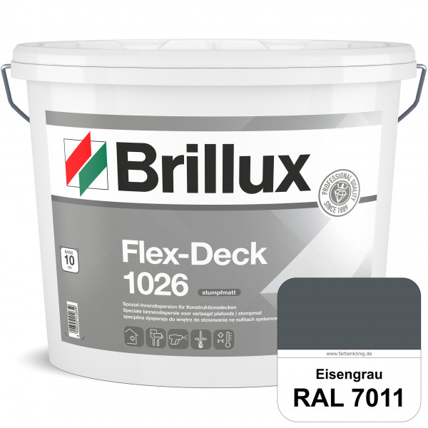 Flex-Deck ELF 1026 (RAL 7011 Eisengrau) Hochwertige Innendispersion für Decken mit Installationen &