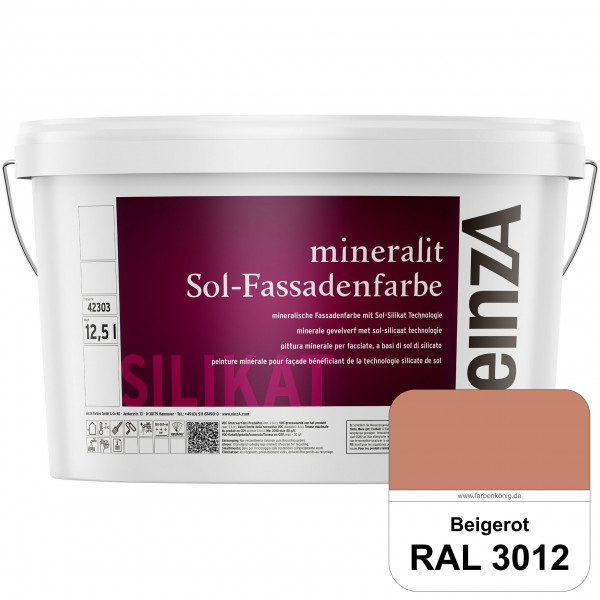 einzA mineralit Sol Fassadenfarbe (RAL 3012 Beigerot) mineralische Fassadenfarbe mit Sol-Silikat Tec
