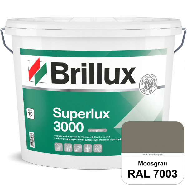 Superlux 3000 (RAL 7003 Moosgrau) hoch deckende stumpfmatte Innen-Dispersionsfarbe - streiflichtunem