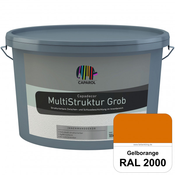Capadecor MultiStruktur grob (RAL 2000 Gelborange) quarzgefüllte Zwischen- und Schlußbeschichtung in