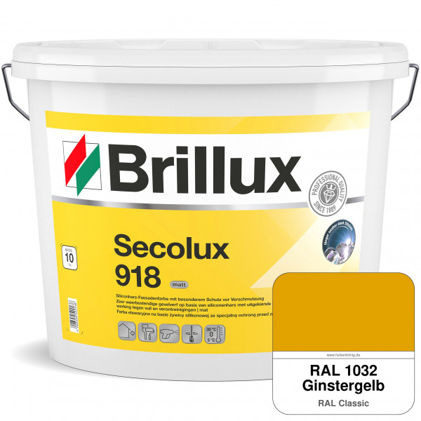Secolux 918 TSR-Formel (RAL 1032 Ginstergelb) für den Einsatz auf WDVS - ehemals Silicon-Fassadenfar