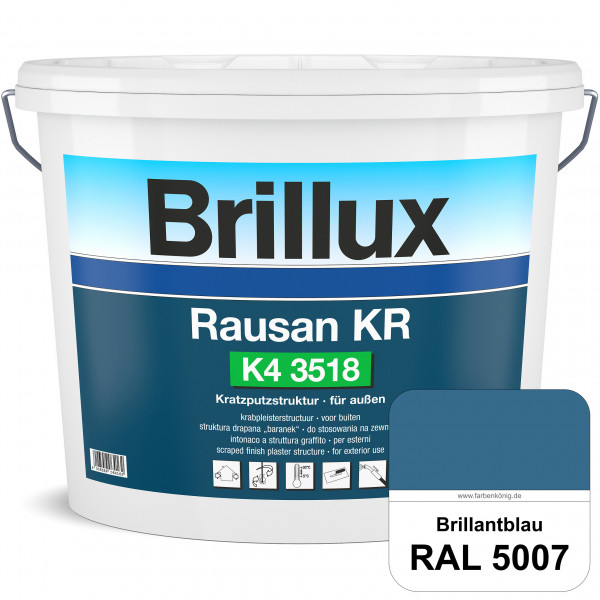 Rausan KR K4 3518 (RAL 5007 Brillantblau) Organisch gebundener Kratzputz für wetterbeständige Oberfl