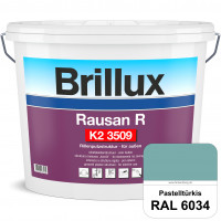 Rausan R K2 3509 (RAL 6034 Pastelltürkis) organisch gebundener Rillenputz für dekorative & wetterbes
