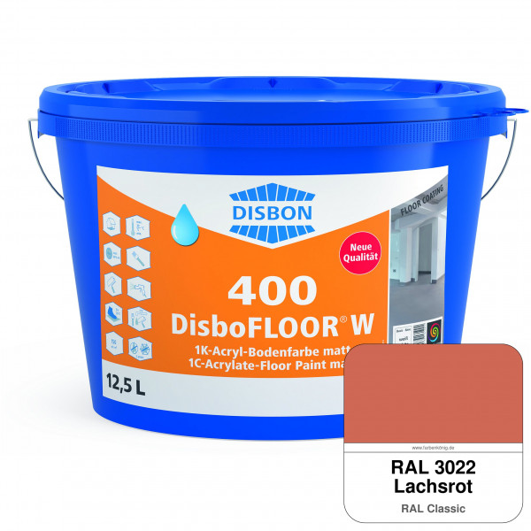 DisboFLOOR W 400 1K-Acryl-Bodenfarbe (RAL 3022 Lachsrot)