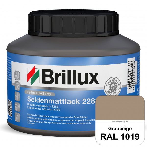 Hydro-PU-XSpray Seidenmattlack 2288 (RAL 1019 Graubeige) hochwertiger Lack speziell für das XVLP-Spr