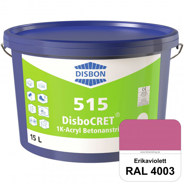 DisboCRET 515 1K-Acryl-Betonanstrich (RAL 4003 Erikaviolett) Hochwertige & rissüberdeckende Schutzbe