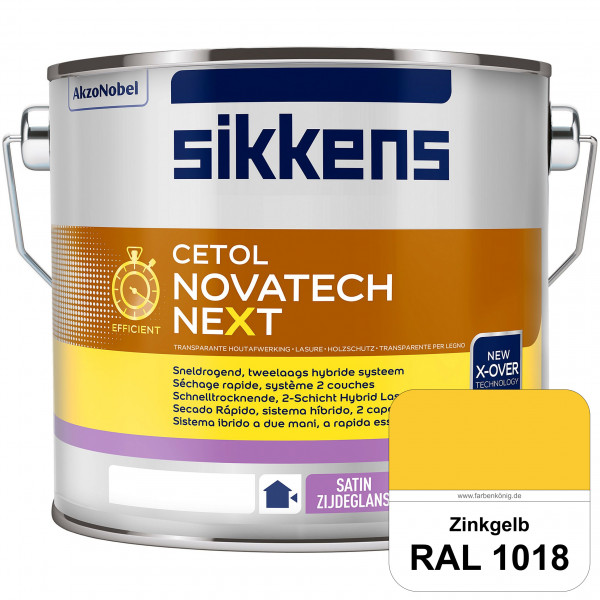 Cetol Novatech neXt (RAL 1018 Zinkgelb) Schnelltrocknende Hybrid-Lasur mit höchster Wetterbeständigk