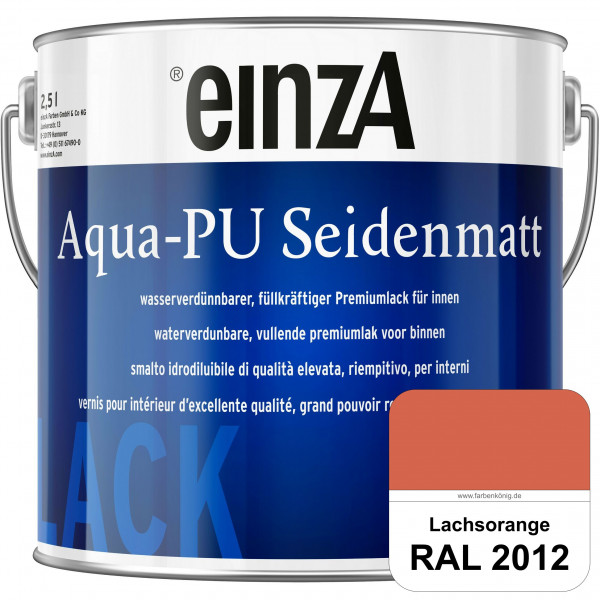 einzA Aqua-PU seidenmatt (RAL 2012 Lachsorange) wasserverdünnbarer Premiumlack für innen