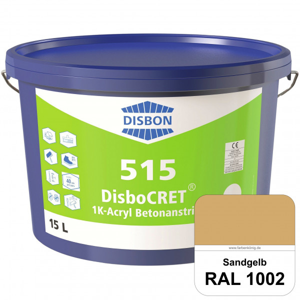 DisboCRET 515 1K-Acryl-Betonanstrich (RAL 1002 Sandgelb) Hochwertige & rissüberdeckende Schutzbeschi