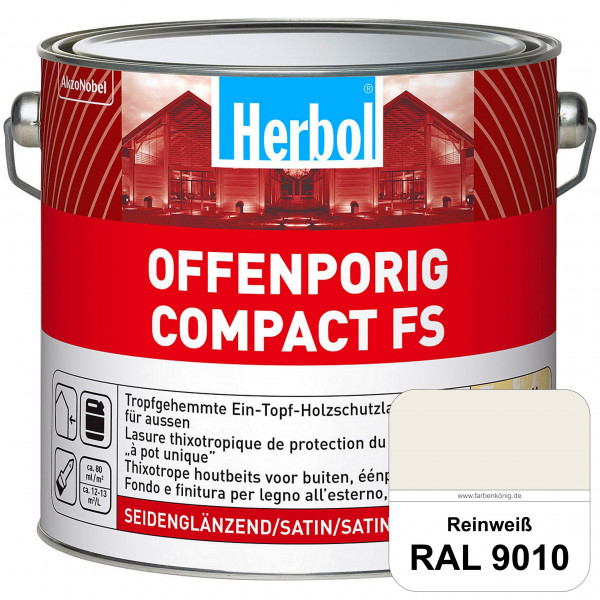Offenporig Compact FS (RAL 9010 Reinweiß) Rationelle & thixotrope Ein-Topf-Holzlasur (außen)