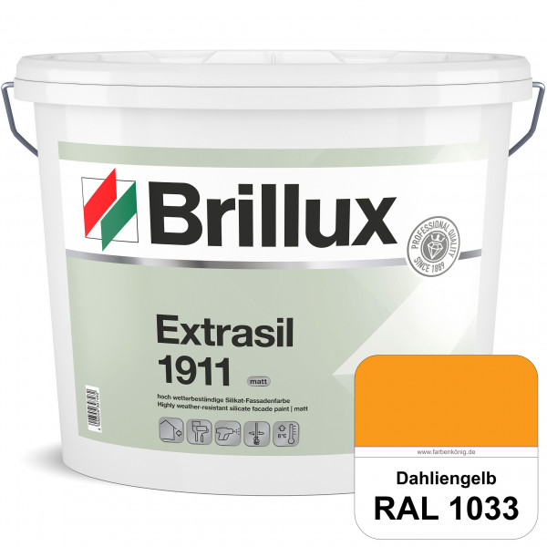 Extrasil 1911 (RAL 1033 Dahliengelb) Fassadenfarbe Silikatbasis für Fassaden- und Egalisierungsbesch