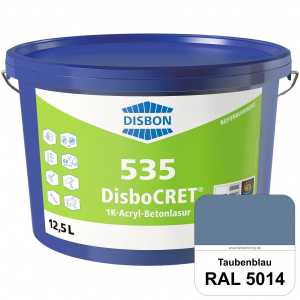DisboCRET 535 1K-Acryl-Betonlasur (RAL 5014 Taubenblau) Schutzbeschichtung für Beton im Außenbereich
