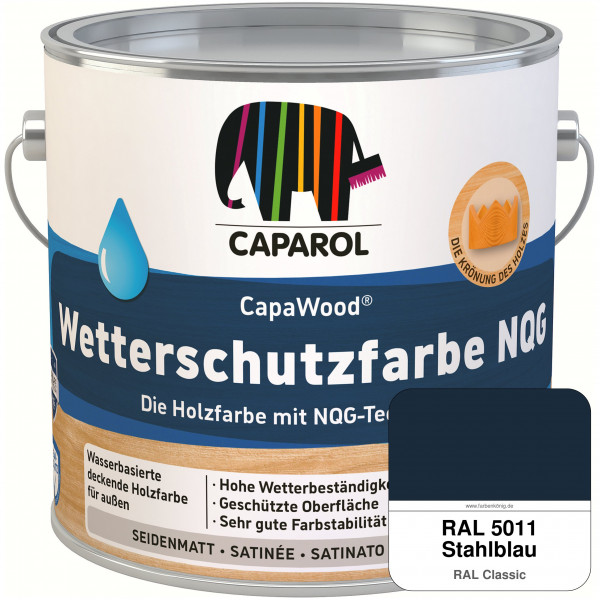 CapaWood® Wetterschutzfarbe NQG (RAL 5011 Stahlblau) - ersetzt Capadur Wetterschutzfarbe NQG