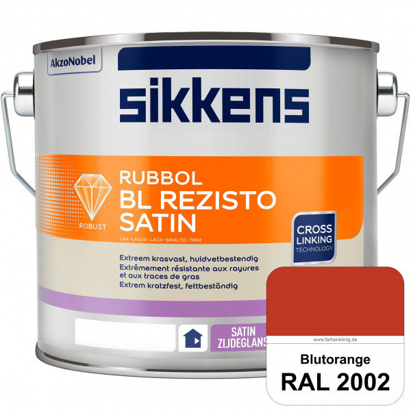 Rubbol BL Rezisto Satin (RAL 2002 Blutorange) seidenglänzender und strapazierfähiger Lack (wasserbas