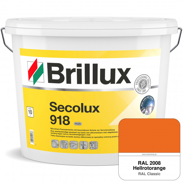 Secolux 918 TSR-Formel (RAL 2008 Hellrotorange) für den Einsatz auf WDVS - ehemals Silicon-Fassadenf