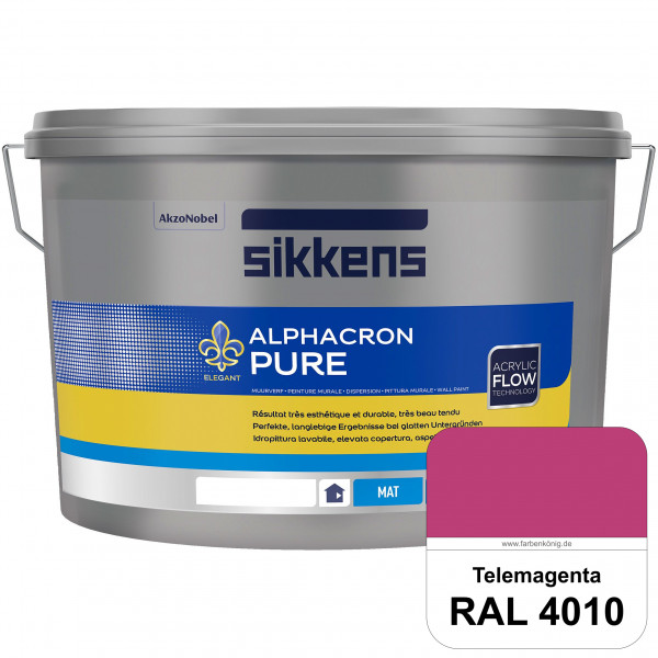Alphacron Pure (RAL 4010 Telemagenta) Edelmatte & hochertige Premium Wandfarbe für glatte Untergründ