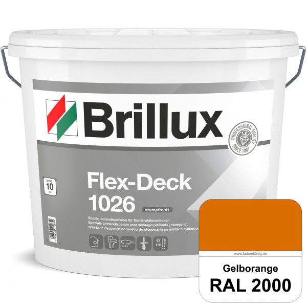 Flex-Deck ELF 1026 (RAL 2000 Gelborange) Hochwertige Innendispersion für Decken mit Installationen &
