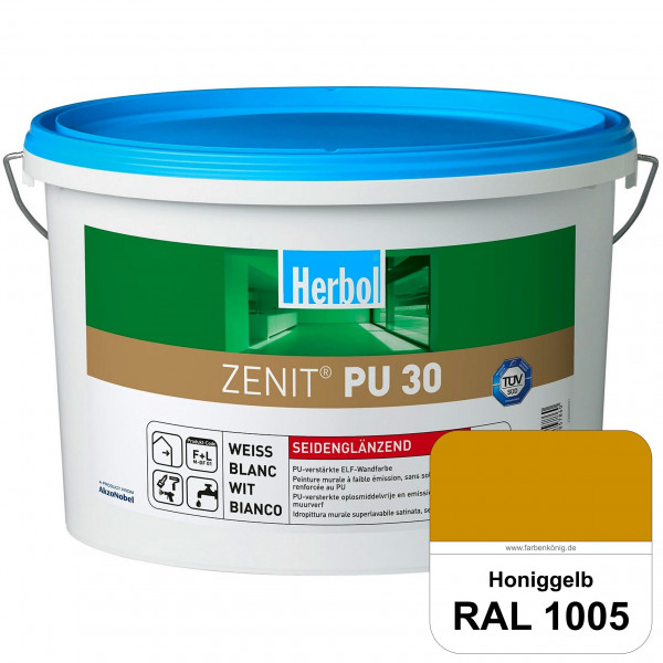 Zenit PU 30 (RAL 1005 Honiggelb) seidenglänzende und strapazierfähige PU-Wandfarbe