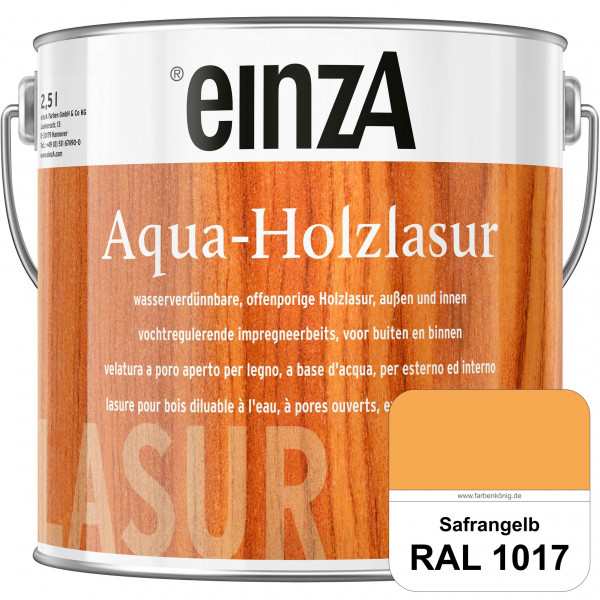 einzA Aqua-Holzlasur (RAL 1017 Safrangelb) wasserverdünnbare offenporige Holzlasur für Holzbauteile