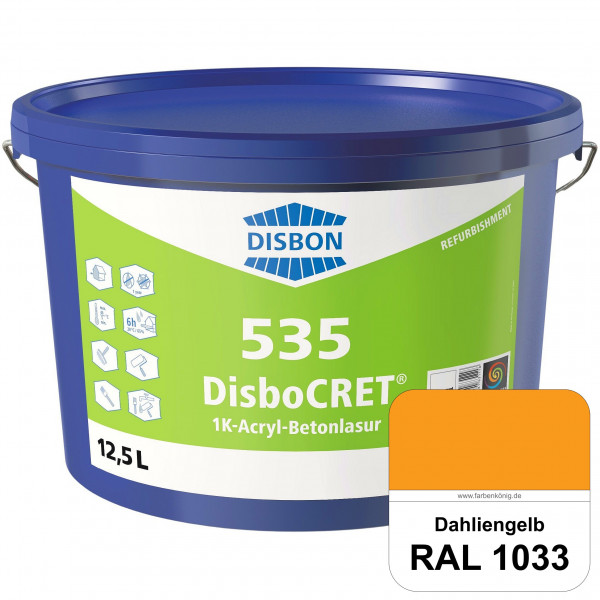 DisboCRET 535 1K-Acryl-Betonlasur (RAL 1033 Dahliengelb) Schutzbeschichtung für Beton im Außenbereic