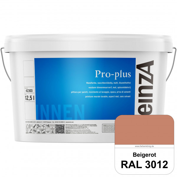einzA Pro-plus (RAL 3012 Beigerot) Lösemittelfreie waschbeständige Kunststoff-Dispersionsfarbe