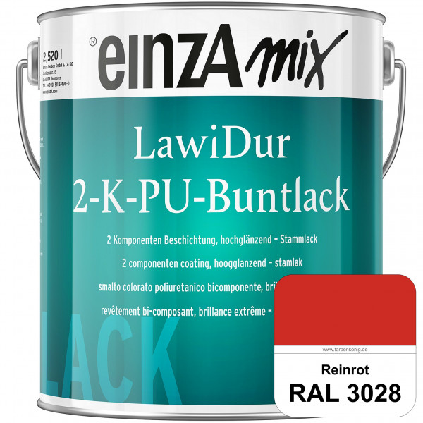 einzA LawiDur 2-K-PU-Buntlack - Hochglanz (RAL 3028 Reinrot)