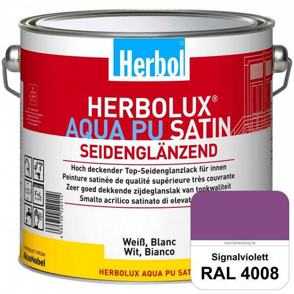 Herbolux Aqua PU Satin (RAL 4008 Signalviolett) Wasserverdünnbarer Top-PU-Seidenglanzlack (Innen)