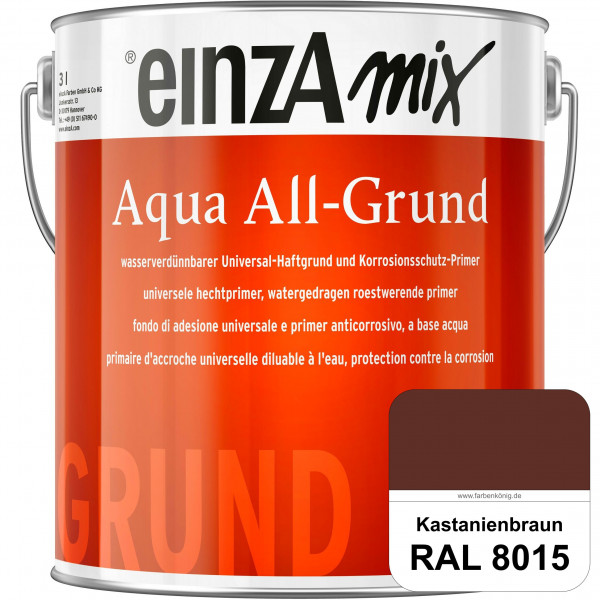 einzA Aqua All-Grund (RAL 8015 Kastanienbraun) Wasserverdünnbarer Haftgrund & Korrosionsschutz-Prime
