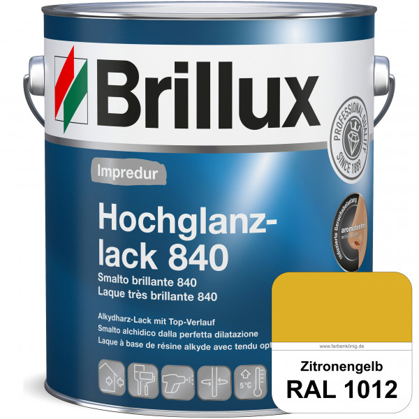 Impredur Hochglanzlack 840 (RAL 1012 Zitronengelb) für Holz- und Metallflächen (löselmittelhaltig) i