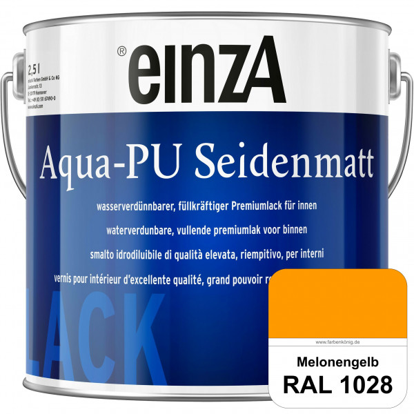 einzA Aqua-PU seidenmatt (RAL 1028 Melonengelb) wasserverdünnbarer Premiumlack für innen