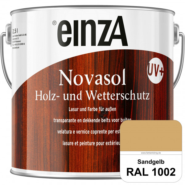 einzA Novasol HW Farbe (RAL 1002 Sandgelb) Deckender Wetterschutz für außen