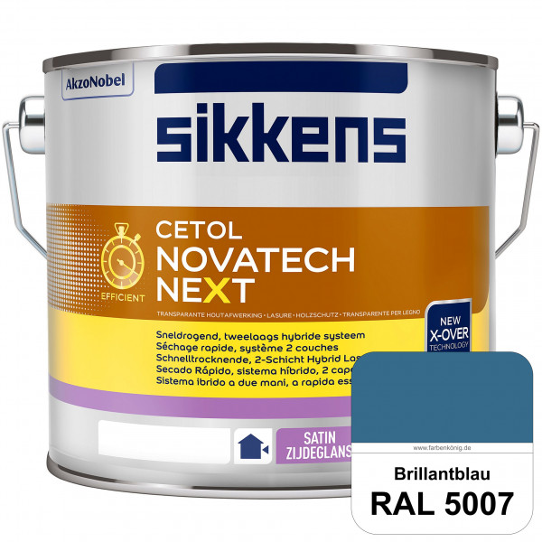 Cetol Novatech neXt (RAL 5007 Brillantblau) Schnelltrocknende Hybrid-Lasur mit höchster Wetterbestän