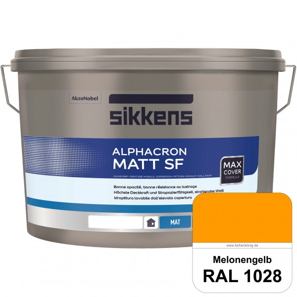 Alphacron Matt SF (RAL 1028 Melonengelb) stumpfmatte & hochwertige Premium-Wandfarbe (innen)
