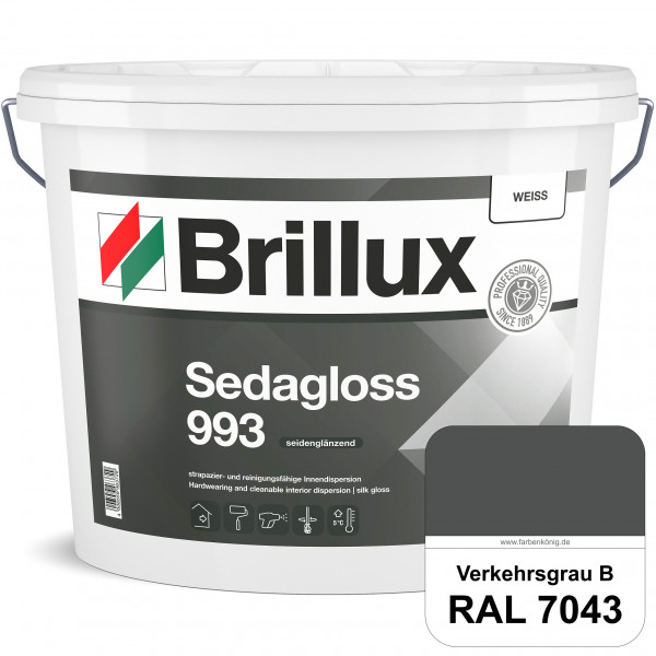 Sedagloss 993 (RAL 7043 Verkehrsgrau B) seidenglänzende Innendispersion für hoch strapazierfähige &