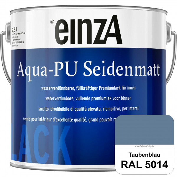 einzA Aqua-PU seidenmatt (RAL 5014 Taubenblau) wasserverdünnbarer Premiumlack für innen