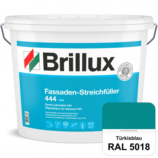 Fassaden-Streichfüller 444 (RAL 5018 Türkisblau) Faserverstärkter Streichfüller mit rissverschlämmen